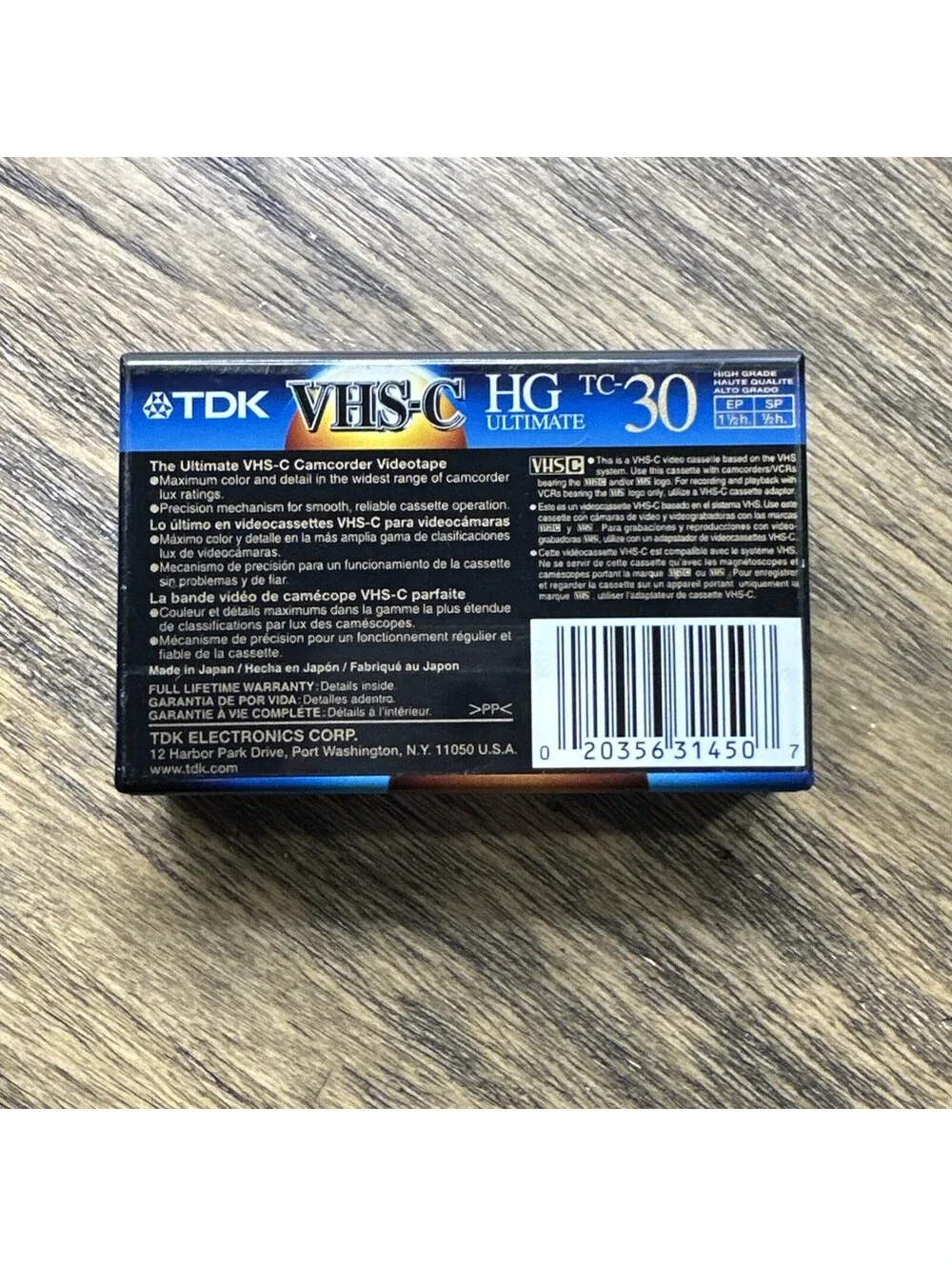 NOS TDK VHS-C HG Ultimate 30 Camcorder Cassette Blank Recording Tape